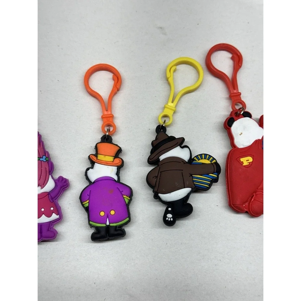 Lot 5 Panda Zipper Pull Backpack Clips Rubber Character‎ Keychains Kids Toy